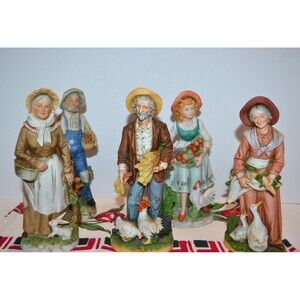 Vintage Country Farm Life Cottage Core Bucolic Hard Working Figurines